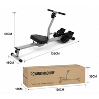 Rameur hydraulique pliable, équipement de gym, rameur d'intérieur compact et portable pour entraînement cardio complet du corps