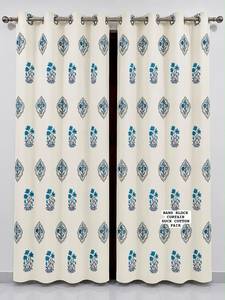 Premium Quality Hand Block Printed Duck Cotton Curtains for Bedroom Living Room Window Decoration Available At Wholesale Price - Product Image 1