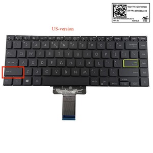 แป้นพิมพ์แล็ปท็อปแบ็คไลท์ UI US UK สำหรับ Asus <span class=keywords><strong>VivoBook</strong></span> <span class=keywords><strong>flip</strong></span> <span class=keywords><strong>14</strong></span> <span class=keywords><strong>TM420</strong></span> TP420IA TP470EA แป้นพิมพ์ HQ21013078000สีดำใหม่ - Product Image 1