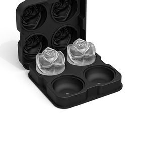 ถาดทำน้ำแข็งซิลิโคนรูปดอกกุหลาบ <span class=keywords><strong>4</strong></span> ช่อง ง่ายต่อการถอดออก ทำน้ำแข็งก้อนใหญ่สำหรับค็อกเทลเย็น เบอร์เบิร์น และเครื่องดื่มโฮมเมด - Product Image 4