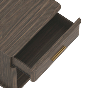 Walnut Nightstand With Drawer And <b>Open</b> Shelf <b>Storage</b> For Bedroom Use - Product Image 5