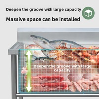 Lavage de plats/légumes décongélation évier de cuisine de restaurant commercial à fente unique en acier inoxydable sur mesure pour hôtels restaurants