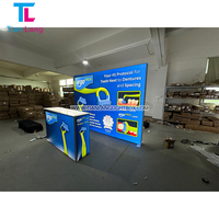 Stand d'exposition modulaire portable en aluminium sans cadre avec rétroéclairage LED, comptoir promotionnel pour salon professionnel