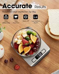 Balance de cuisine électronique numérique en acier inoxydable étanche 5 kg 1g, la plus vendue en gros - Product Image 2