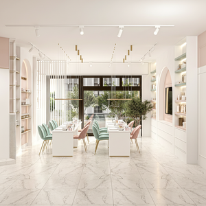 Table de manucure en bois personnalisée de beauté moderne éclairage LED meubles de salon élégants design - Product Image 1