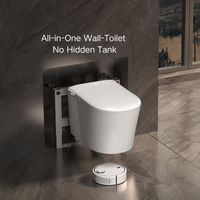 YIDA Bidet intelligent mural avec siège chauffant, capteur radar, chasse automatique, double chasse, lavage arrière, veilleuse, S-trap et P-trap inclus