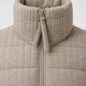 Women's Regular 85-90% Polyester Metallic Lurex Puffer <b>Jacket</b> Waterproof Breathable Stand Collar Zipper Closure <b>denim</b> <b>jacket</b> - Product Image 5