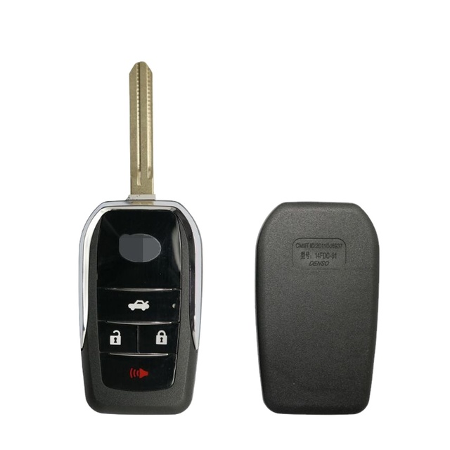 Jiubai 3+1 Button Modified Folding Key Shell Flip Folding Remote Replacement for Corolla Yaris 4Runner Reiz RAV4 Camry