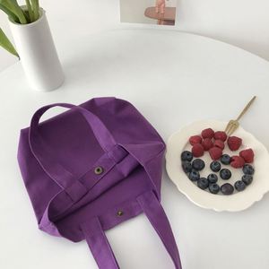 Hand-held <b>Canvas</b> Lunch Box Bag Korean Style Small Handbag Vintage Candy Color <b>Tote</b> Bag for Daily Use - Product Image 3