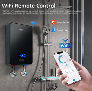 Calentador de agua eléctrico instantáneo montado en la pared para el hogar de 6000W, interfaz de plástico en inglés, certificación CE CB, pantalla LED de temperatura - Product Image 2