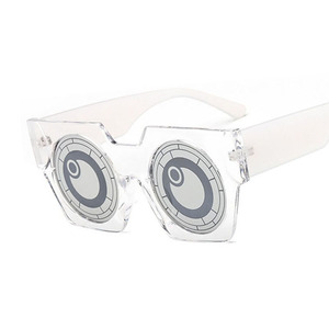la moda de gran marco ronda la tecnología de lentes de computadora diseño decorativo de las mujeres gafas de sol hombre gafas - Product Image 3