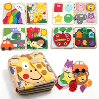 Livre d'activités sensoriel en feutre pour bébé, livre éducatif en tissu, jouet Montessori populaire en feutre, motif faon avec visages interchangeables