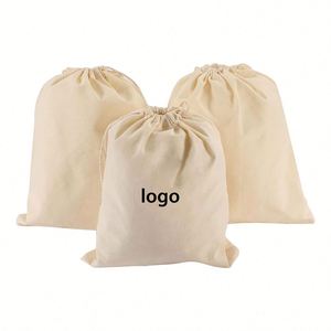 Bolsas de Algodón Natural sin Blanquear con Cordón para Regalos, Juguetes, Granos de Café y Embalaje de Velas, Venta al Por Mayor - Product Image 1
