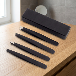 Juego de Pinzas para Cejas de Acero Inoxidable, Punta Puntiaguda, Estilo Moderno, Duraderas, con Estuche - Product Image 2