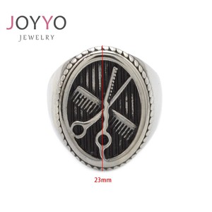 Anillo de Sello Único <span class=keywords><strong>para</strong></span> Estilistas, Anillo de Acero Inoxidable con Peine y Tijeras <span class=keywords><strong>para</strong></span> Hombres y Mujeres, Anillos Punk <span class=keywords><strong>para</strong></span> Motociclistas, Joyería, el Mejor <span class=keywords><strong>Regalo</strong></span> <span class=keywords><strong>para</strong></span> un <span class=keywords><strong>Amigo</strong></span> - Product Image 6