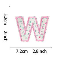 Appliques thermocollantes en feutre floral brodé, lettres anglaises A-Z, en tissu écologique rose et bleu, pour chapeaux et vêtements