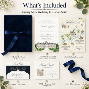 Suite d'invitations de <span class=keywords><strong>mariage</strong></span> personnalisées en velours, avec pochette folio rigide, ruban en satin, monogramme doré et carte RSVP – Vente en gros - Product Image 2