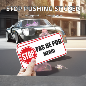 <span class=keywords><strong>Autocollant</strong></span> de luxe drôle en vinyle imperméable en PVC pour corps entier, accessoire créatif de <span class=keywords><strong>pub</strong></span> français «Merci», <span class=keywords><strong>autocollant</strong></span> de <span class=keywords><strong>voiture</strong></span> «Stop Pushing», voitures mignonnes - Product Image 2