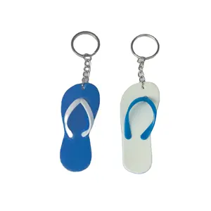 Custom Logo Slipper Shaped EVA Foam Keychain Beach Flip Flop Floating Keyring