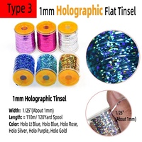 0,3mm/1mm holo graphisches Lametta Fliegen binden Flaches Mylar Lametta Flash Tape Material für Streamer Flashback Nymphen
