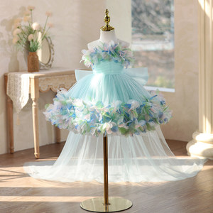 Abito Corto da Principessa Senza Maniche per Bambine, Stile Mori, Nuova Collezione 2026, per Compleanni, Spettacoli di Pianoforte e Performance Teatrali - Product Image 1