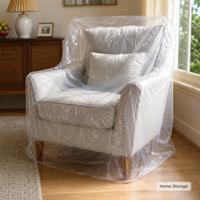 Housse de protection transparente et imperméable en PE durable pour chaise, 64x42x34 pouces, 20g/m², idéale pour la rénovation, le déménagement et l'entreposage