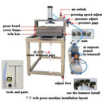 Presse à tofu pneumatique manuelle commerciale d'usine, équipement de fabrication de caillé de haricot en acier inoxydable, presseur de tofu en gros