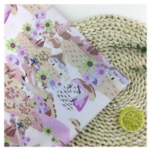 Tissu imprimé en popeline de coton 100% Offre Spéciale Hawaii Design avec maisons et motif floral pour chemises et accessoires pour filles - Product Image 2