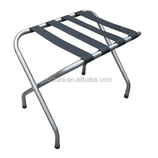 H033 Hotel supply bedroom metal folding suitcase holder stand steel powder coating finish fold luggage rack for bedroom