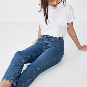 2022 New Manufacture Wholesale Custom Women Bamboo Crew Neck Short Sleeve Loose Casual <strong>White</strong> <strong>Crop</strong> <strong>Tops</strong> T-shirts Women Clothing - Product Image 5