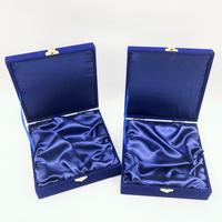 Boîte à bijoux en bois MDF en velours, emballage cadeau de trophée en tissu satiné de luxe personnalisé, vente en gros