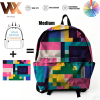 Sac à dos personnalisé avec motif de dessin animé, logo, doublure en toile et polyester, style tendance, grande capacité, sac d'école pour enfants