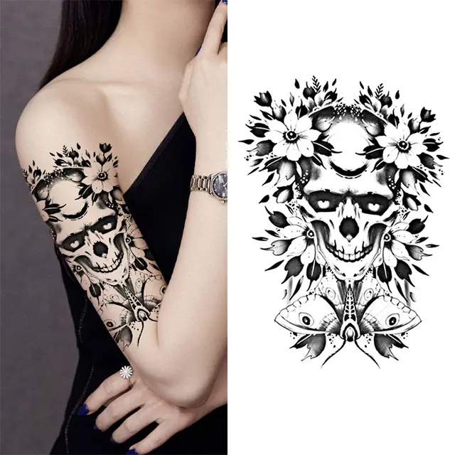 Временная Водонепроницаемая наклейка для татуировки хной, Цветочная фея, дизайн для девочек, травяная краска для рук