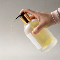 Bouteilles de crème hydratante opaques colorées 250 ml, flacon de savon pour les mains en verre, flacon pompe de luxe 350 ml pour gel douche, ensemble d'emballage avec boîte