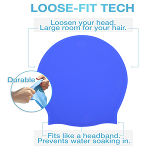 Gorros de Natación Personalizados de Silicona para Adultos, 120 Gramos, Gorros de Natación Grandes con Logotipo para Mujeres con Cabello Largo - Product Image 3