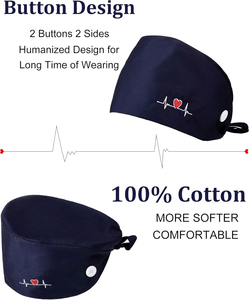 Soft Breathable Scrub Caps Elastic Comfort Fit Washable Reusable Medical Hats Stylish Durable <b>Nurses</b> Cap - Product Image 1