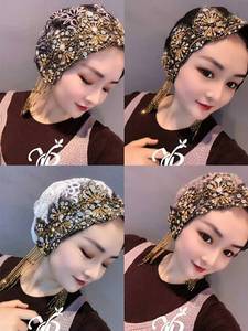 Women's Arabic-style ethnic <b>hat</b>, headband, ladies' Islamic headscarf, twisted pleated Muslim women's fashion - Product Image 6
