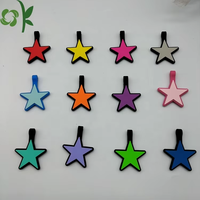 Etiquettes d'identification pour animaux de compagnie en silicone gravées avec un mini motif étoile OKSILICONE, pour inscrire le nom de votre chien, étiquette vierge en silicone pour animaux de compagnie