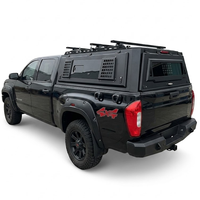 Auvent de camionnette en aluminium à profil bas avec panneaux relevables sur quatre côtés et porte-bagages pour Chevrolet Silverado 1500 2019+