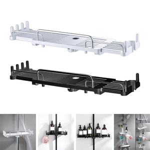 Nouvelle étagère de <span class=keywords><strong>douche</strong></span> autoportante <span class=keywords><strong>extensible</strong></span> et réglable en acier inoxydable pour baignoire, organisateur de salle de bain - Product Image 6
