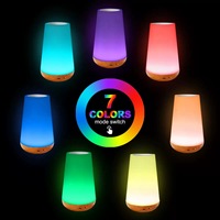 Lampu Meja LED ABS Smart Home Kontrol Sentuh USB Hitam Mesin Suara White Noise Ramah Lingkungan Lampu Tidur untuk Kamar Tidur dan Kamar Bayi