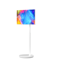 Écran LED debout portable de 32 pouces Moniteur à écran tactile Moniteur de télévision intelligente mobile Écran tactile avec roues de support