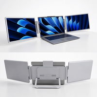Moniteur d'ordinateur portable à double écran de 14 pouces, 1920x1200, extension à trois écrans, FHD IPS, double moniteur pour ordinateur portable avec support pliable