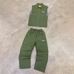 Ensemble de survêtement en nylon léger et respirant, coupe-vent, patchwork, deux pièces : veste et pantalon de survêtement en nylon - Product Image 2
