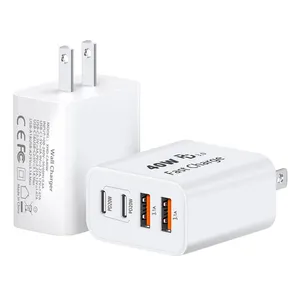 PD 40W 2C2A Fast Charging 4 Port Charger Adaptor US EU UK Plug Mobile Phone Accessories Multi Port USB Charger