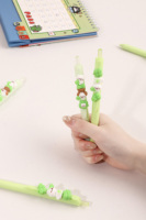 Stylo gel KUKI motif trèfle et haricot mignon, papeterie Kawaii de dessin animé