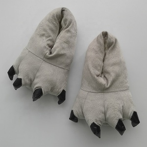 Chaussons <span class=keywords><strong>d</strong></span>'hiver en peluche doux et amusants en forme de patte <span class=keywords><strong>d</strong></span>'animal, motif griffe de monstre de Noël, pour intérieur - Product Image 4
