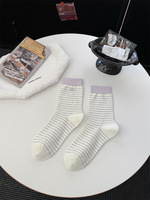 Chaussettes tricotées mi-mollet style vintage tendance pour femme, douces et confortables, idéales pour le quotidien – Vente en gros directe usine
