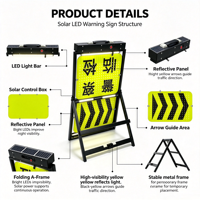 Panneau d'inspection de véhicule portable en aluminium, panneau d'avertissement routier pliable à LED, haute visibilité, réfléchissant, IP66