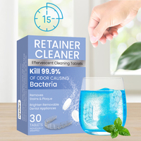 Comprimés nettoyants pour prothèses dentaires en plastique, saveur menthe, pour prothèses complètes et partielles